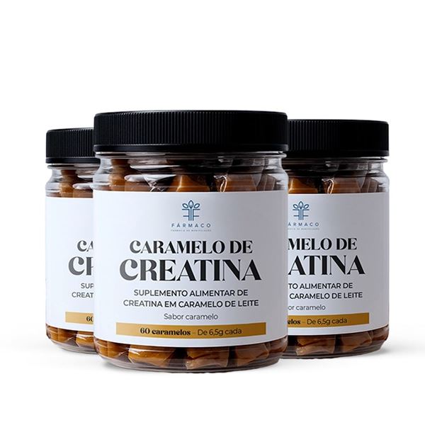 Kit Caramelo de Creatina 3 unidades com 60 caramelos