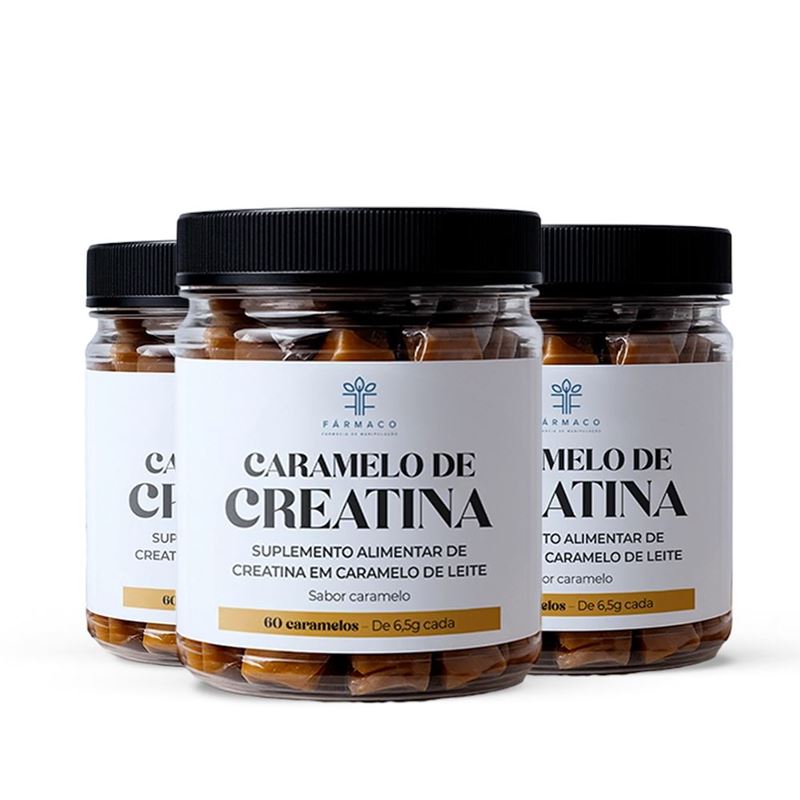 Kit Caramelo de Creatina 3 unidades com 60 caramelos