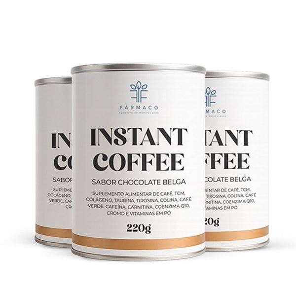 Kit Instant Coffee Sabor Chocolate Belga 3 Unidades 220g Kit Instant Coffee Sabor Chocolate Belga 3 Unidades 220g